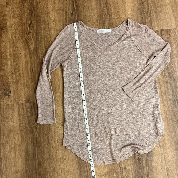 Free People FP Beach High Low Lightweight Sweater Top Mauve Size S - Picture 7 of 9